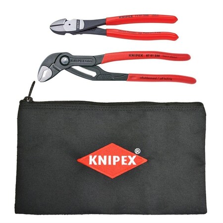 Knipex 74 01 200-8†Diagonal & 87 01 250-10†Cobra with keeper pouch 9K 00 80 124 US